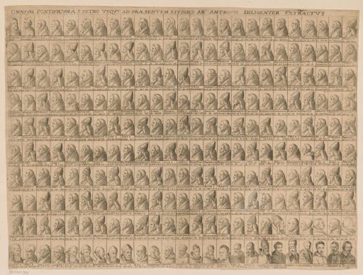 Portraits of 250 popes from Christ and Peter to Innocentius XI