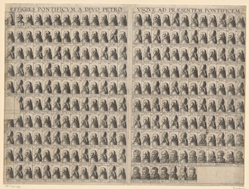 Portraits of 236 popes from Jesus and Peter to Urbanus VIII