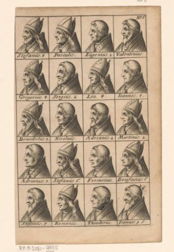 Portrait of twenty popes from Stefanus V to and including Johannes IX