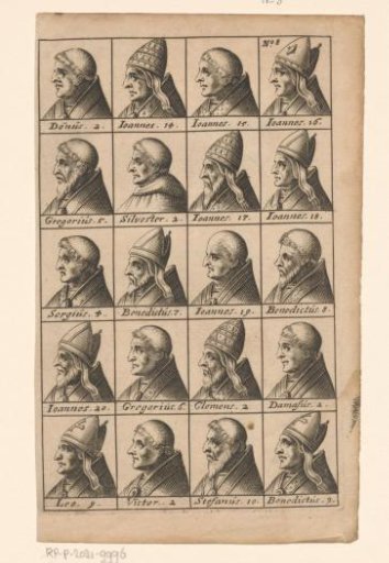 Portrait of twenty popes from Donus II to and including Benedictus IX