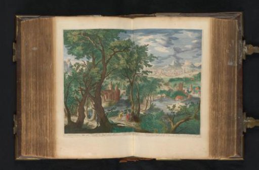 Mountain landscape with the Temptation of Christ