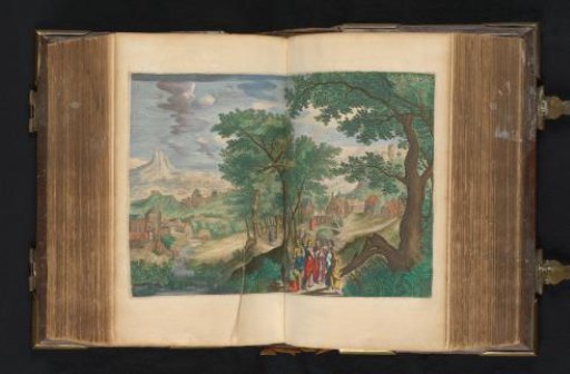 Mountain landscape with Christ and the woman with the issue of blood