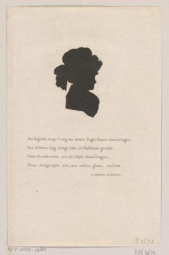 Silhouette portrait of Petronella Moens