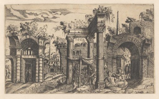 Ruined landscape with the Holy Family