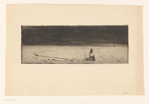 Winter landscape with a crow