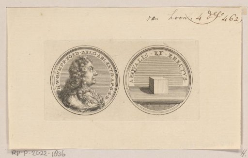 Obverse and reverse of a medal with the portrait of Hendrik Willem Rumpf