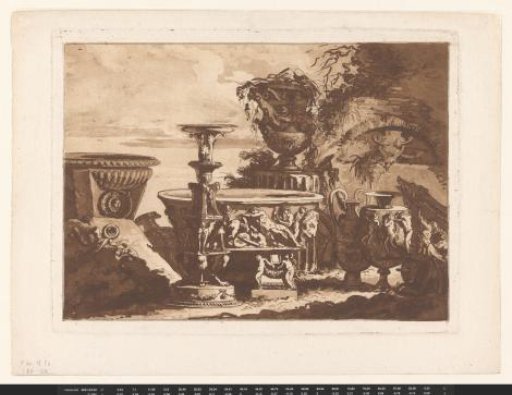 Antique Sarcophagus, Vases, and Fragments