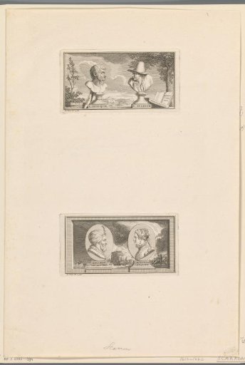 Portraits of Lucius Annaeus Seneca and Paul Scarron and portraits of Süleyman I the Great and Giulia Gonzaga