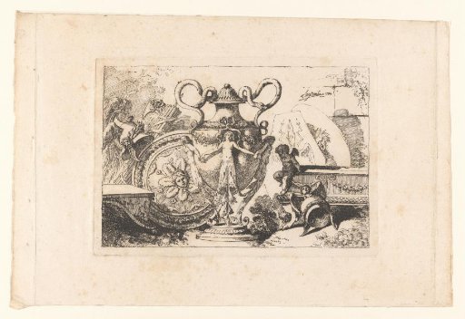 Antique Vase, Sarcophagus, and War Trophies