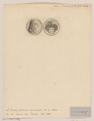 Obverse and reverse of a medal with the portrait of Dirck Schaep