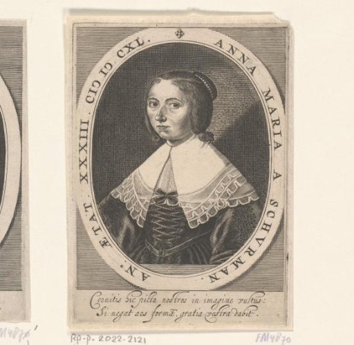 Portrait of Anna Maria van Schurman at the age of 33