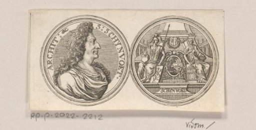 Obverse and reverse of a medal with the portrait of Simon Schijnvoet