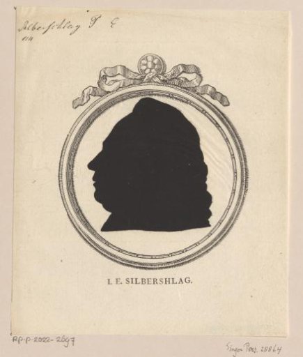 Silhouette portrait of Johann Esaias Silberschlag