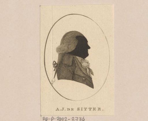 Silhouette portrait of Albert Johan Sitter