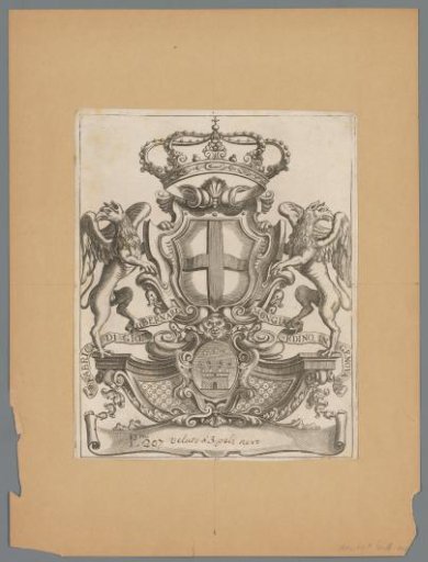 Trade label with the coat of arms of Genoa