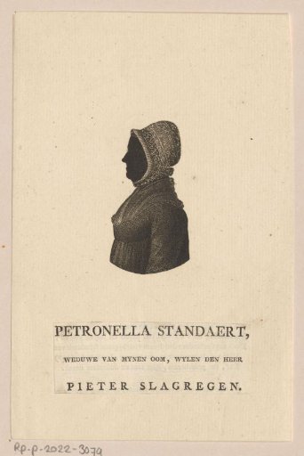 Silhouette portrait of Petronella Standaert