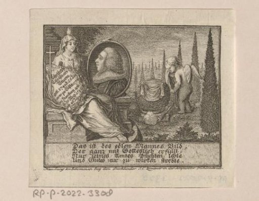 Faith (Fides) with a portrait in a medallion of Christoph Christian Sturm