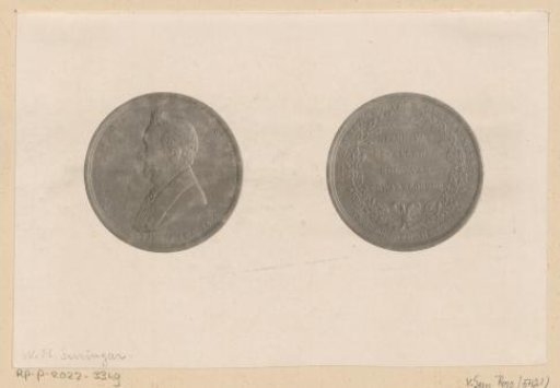Commemorative medal with a portrait of Willem Hendrik Suringar at the age of 70