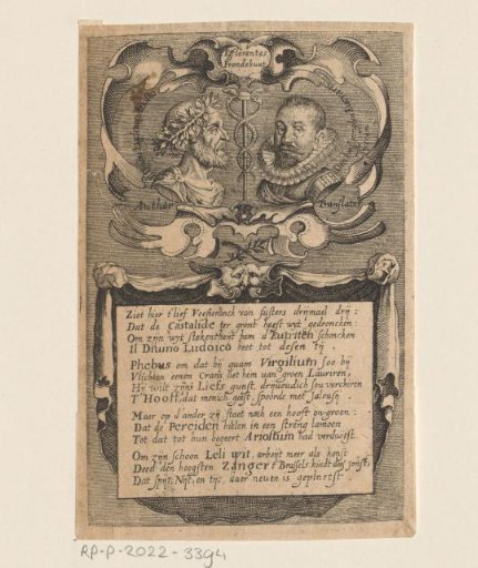 Laudatory Poem with Portraits of Ludovico Ariosto and Everaert Syceram