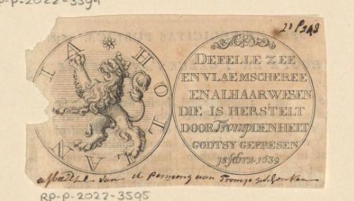 Obverse and reverse side of a medal about Maarten Harpertszoon Tromp
