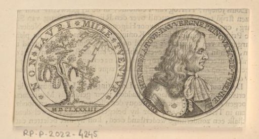 Obverse and reverse of a medal with a portrait of Henri de La Tour d'Auvergne