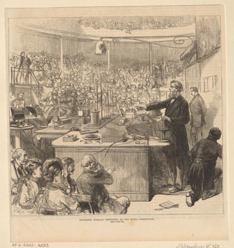 John Tyndal giving a lecture at the Royal Institution