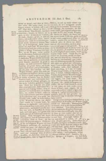 Text sheet on the coat of arms of the city of Amsterdam