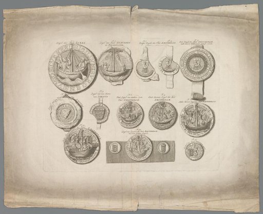 Thirteen seals from Amsterdam, Friesland and Lübeck