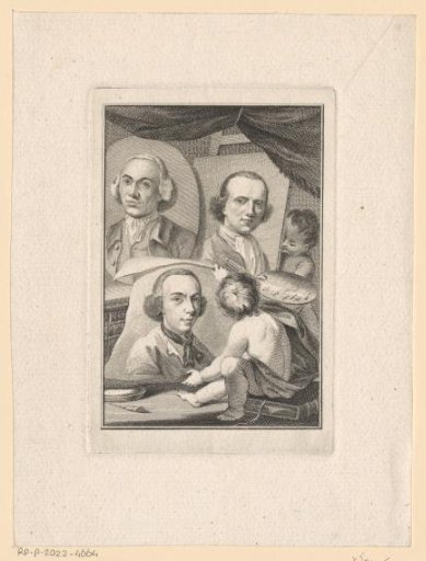 Portraits of Izaak Schmidt, Jurriaan Andriessen and Reinier Vinkeles