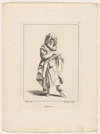 Standing figure with a fur cap