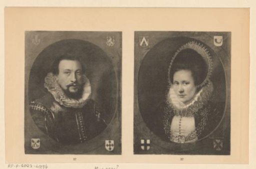 Portraits of an unknown man named Wachendorff and an unknown woman named Van Herzel