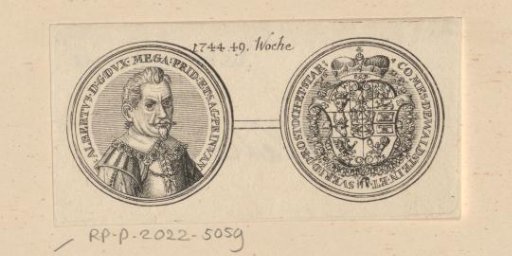 Obverse and reverse of a medal with the portrait of Albrecht von Wallenstein