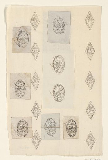 Sheet with 19 impressions of various tax stamps, 1806