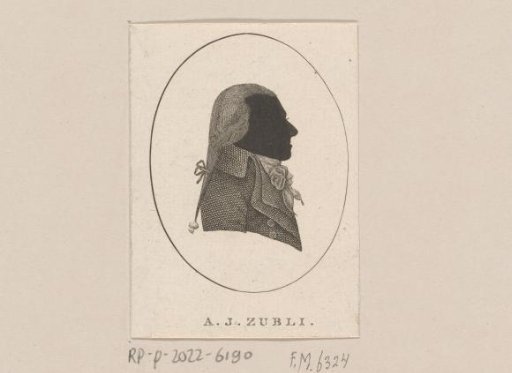 Silhouette portrait of Ambrosius Justus Zubli