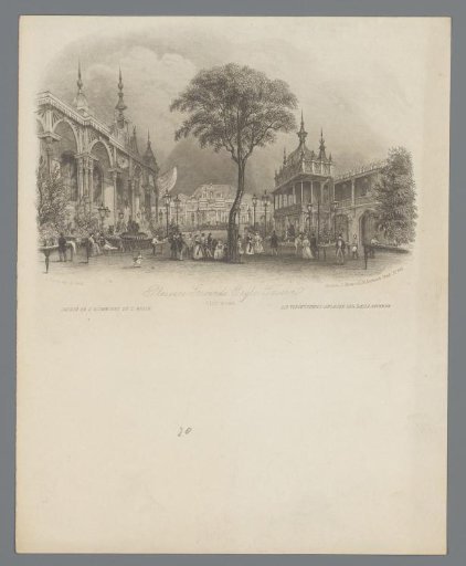 Letterhead with an illustration of the Eagle Tavern Pleasure Grounds in London