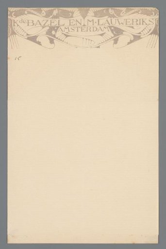 Letterhead with the letterhead of De Bazel and Lauweriks
