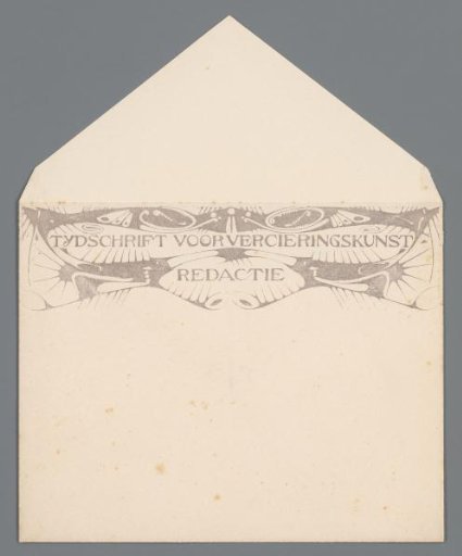 Envelope with the letterhead of the editorial board of the Tydschrift voor Vercieringskunst