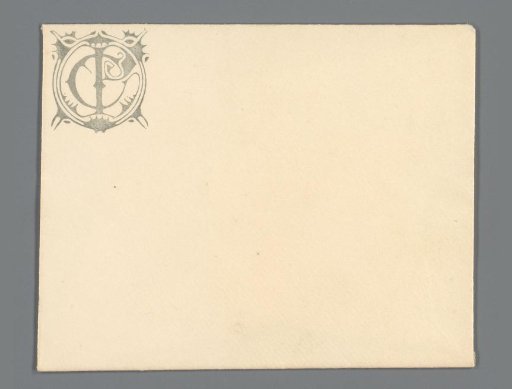 Envelope with a vignette featuring the monogram CP or PC