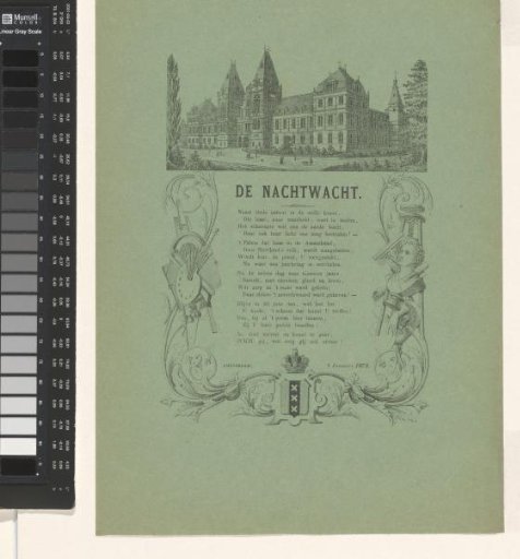 Nieuwjaarswens van de Amsterdamse nachtwacht voor het jaar 1878