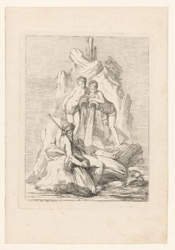 Fountain with two nymphs and a river god