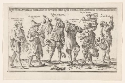 Satirical print depicting social failures