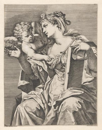 Allegorical representation of the art of drawing (Sibyl inspired by a genius)