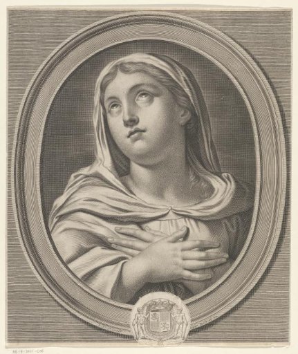 Mary with eyes raised