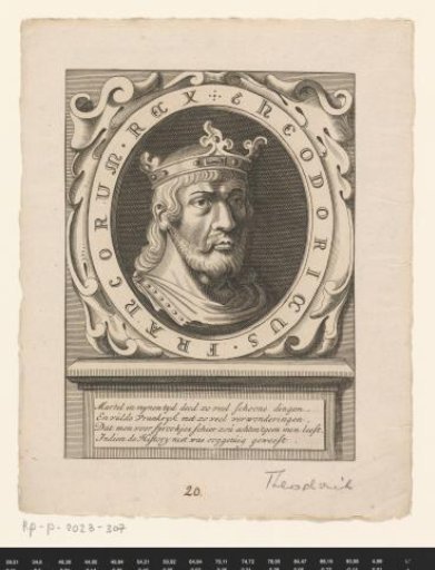 Portrait of Theuderic II, King of Burgundy and Austrasia