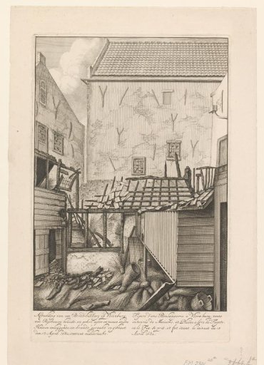 Burnt-out bakery on Vlooienburg, 1682