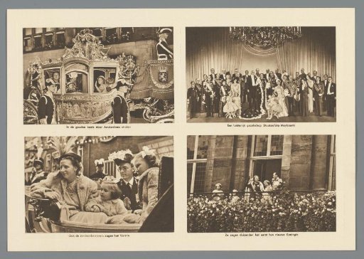 Four scenes during the coronation of Juliana