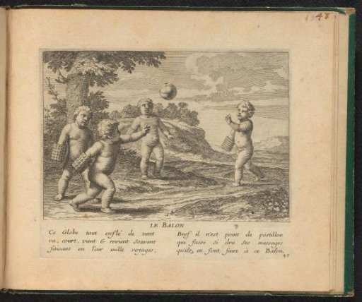 Ball game with a wooden striking arm (pallone con bracciale)