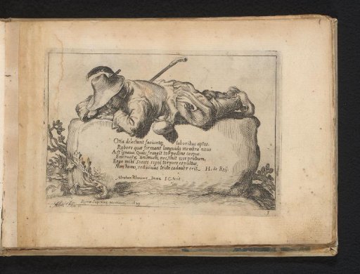 Shepherd lying on a stone