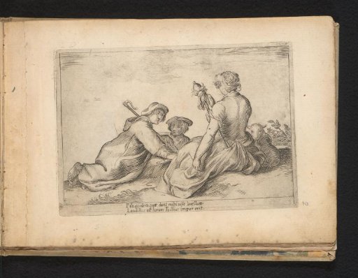 Spinster with two shepherd boys