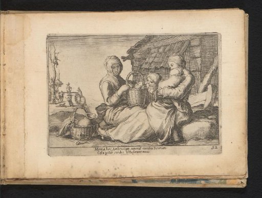 Two peasant women with children